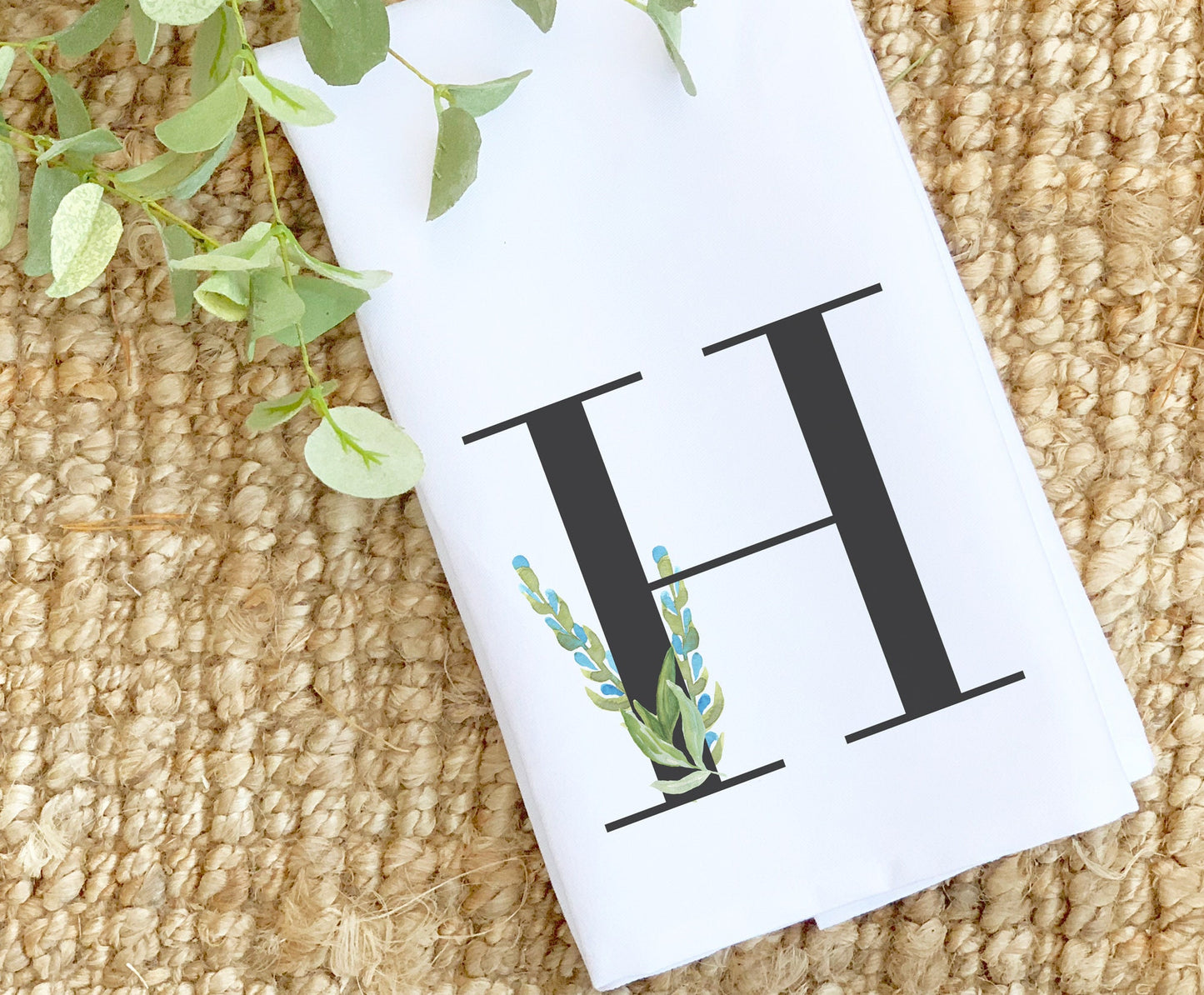 Watercolor Monogram - Cotton Tea Towel