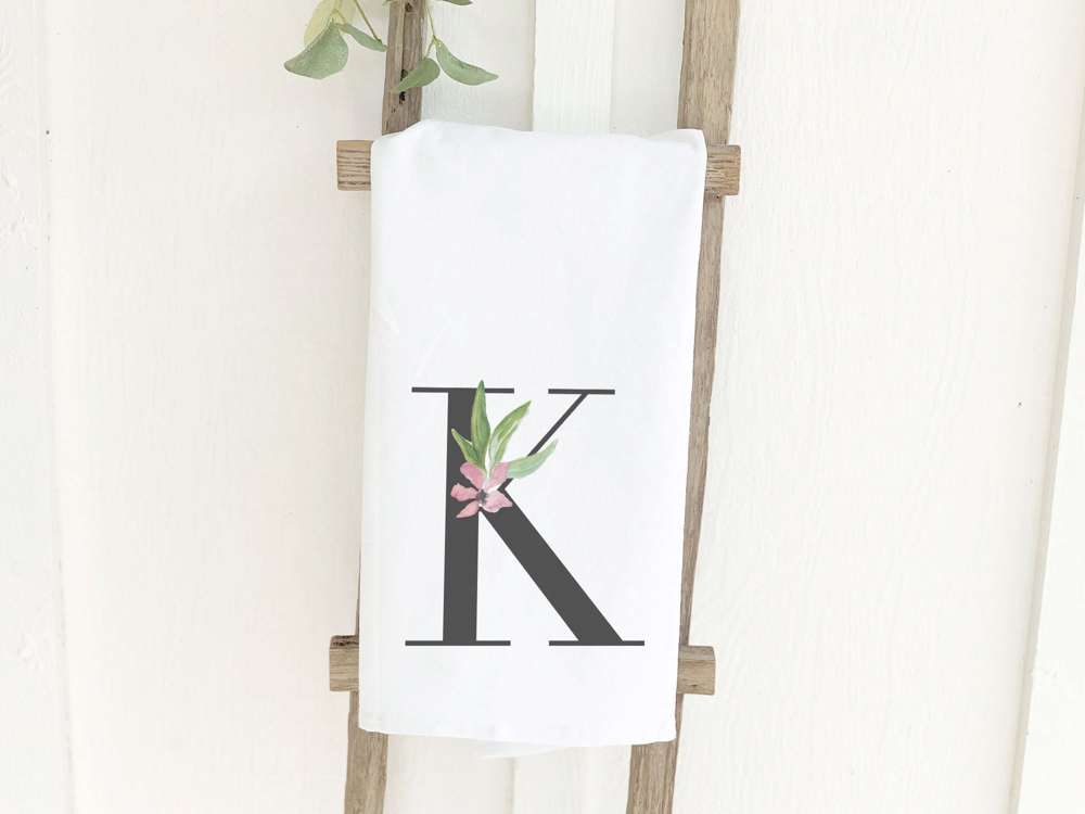 Watercolor Monogram - Cotton Tea Towel