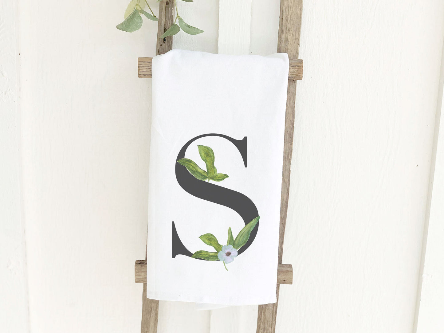 Watercolor Monogram - Cotton Tea Towel