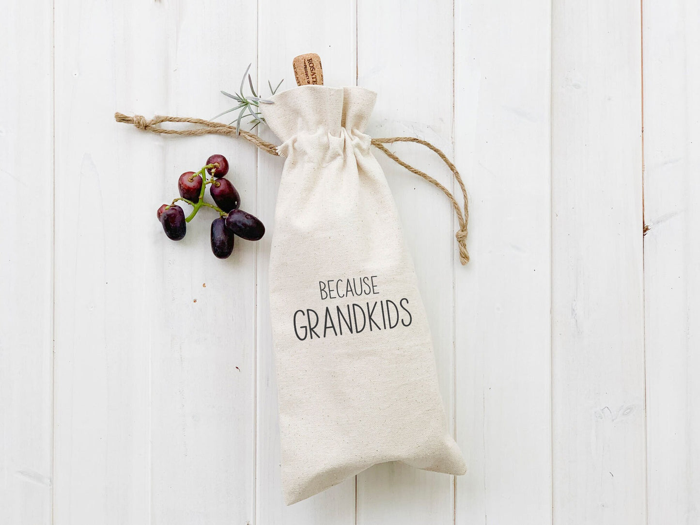 Because... - Personalized Canvas Wine Bag