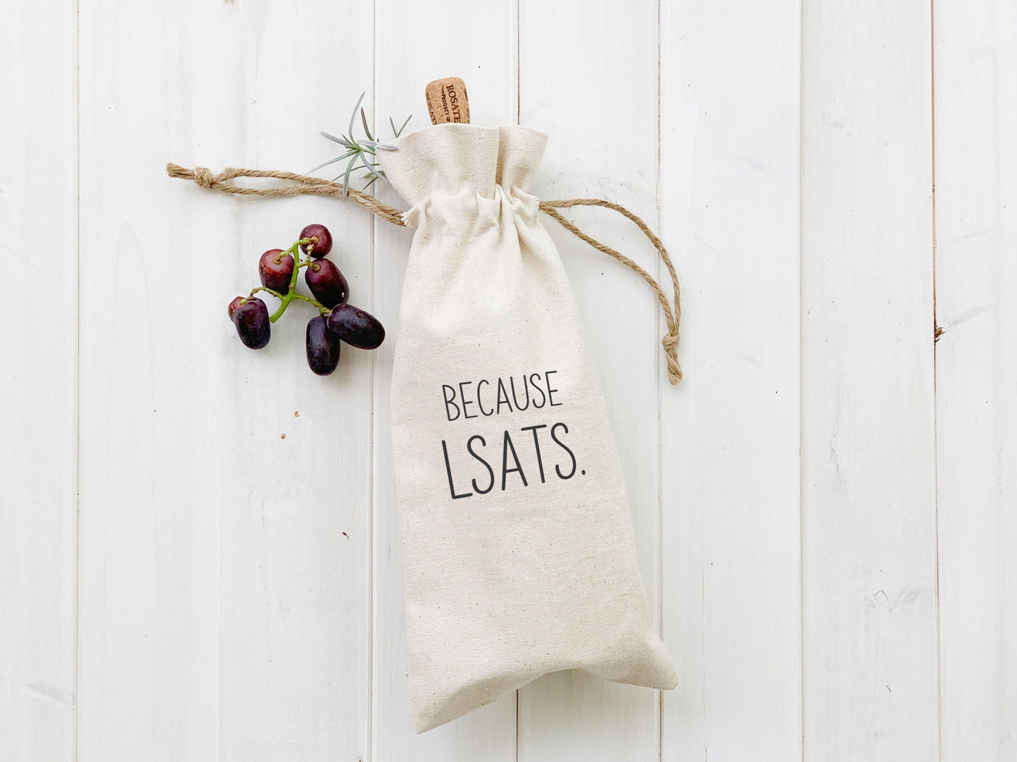 Because... - Personalized Canvas Wine Bag