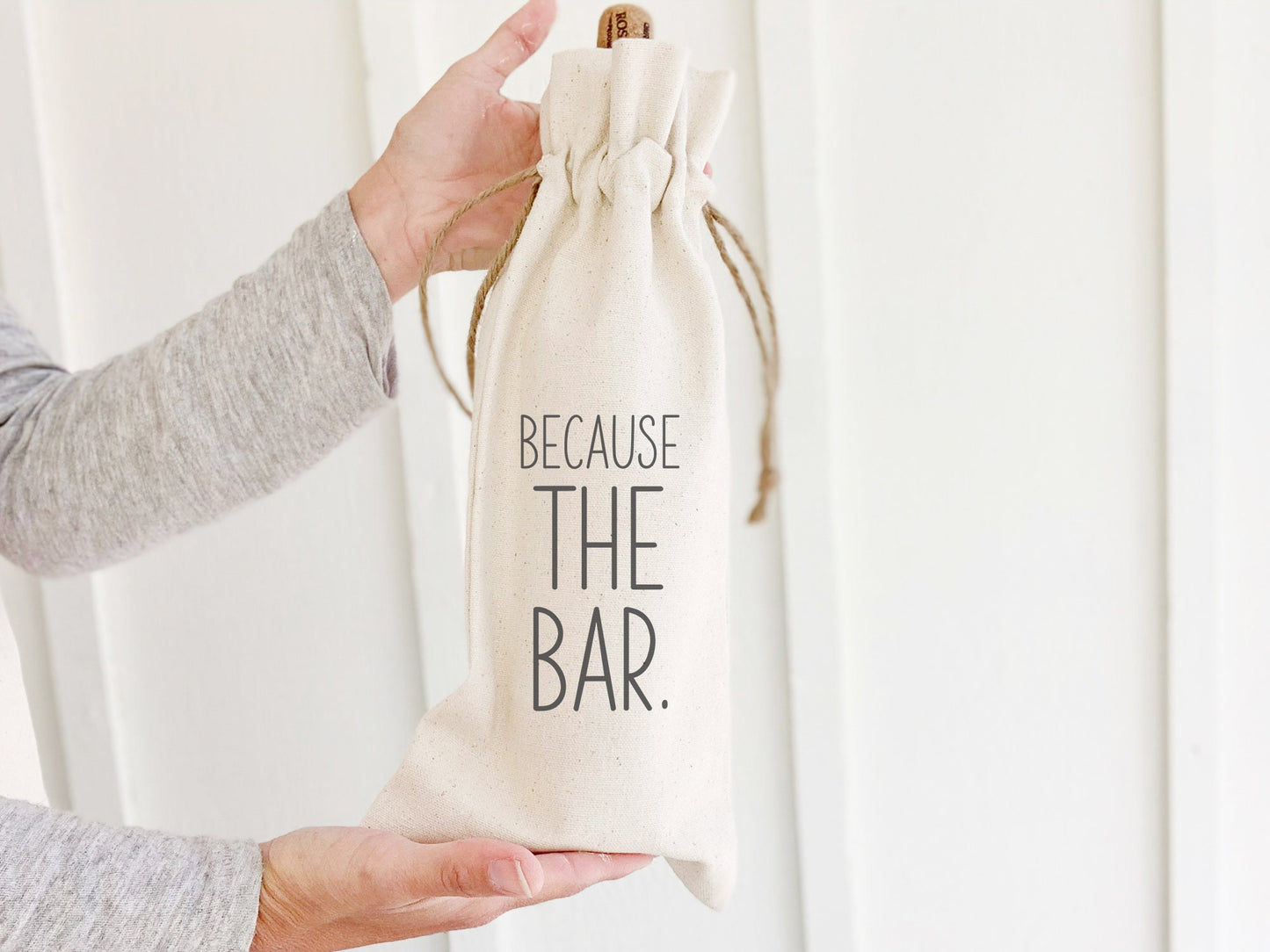 Because... - Personalized Canvas Wine Bag