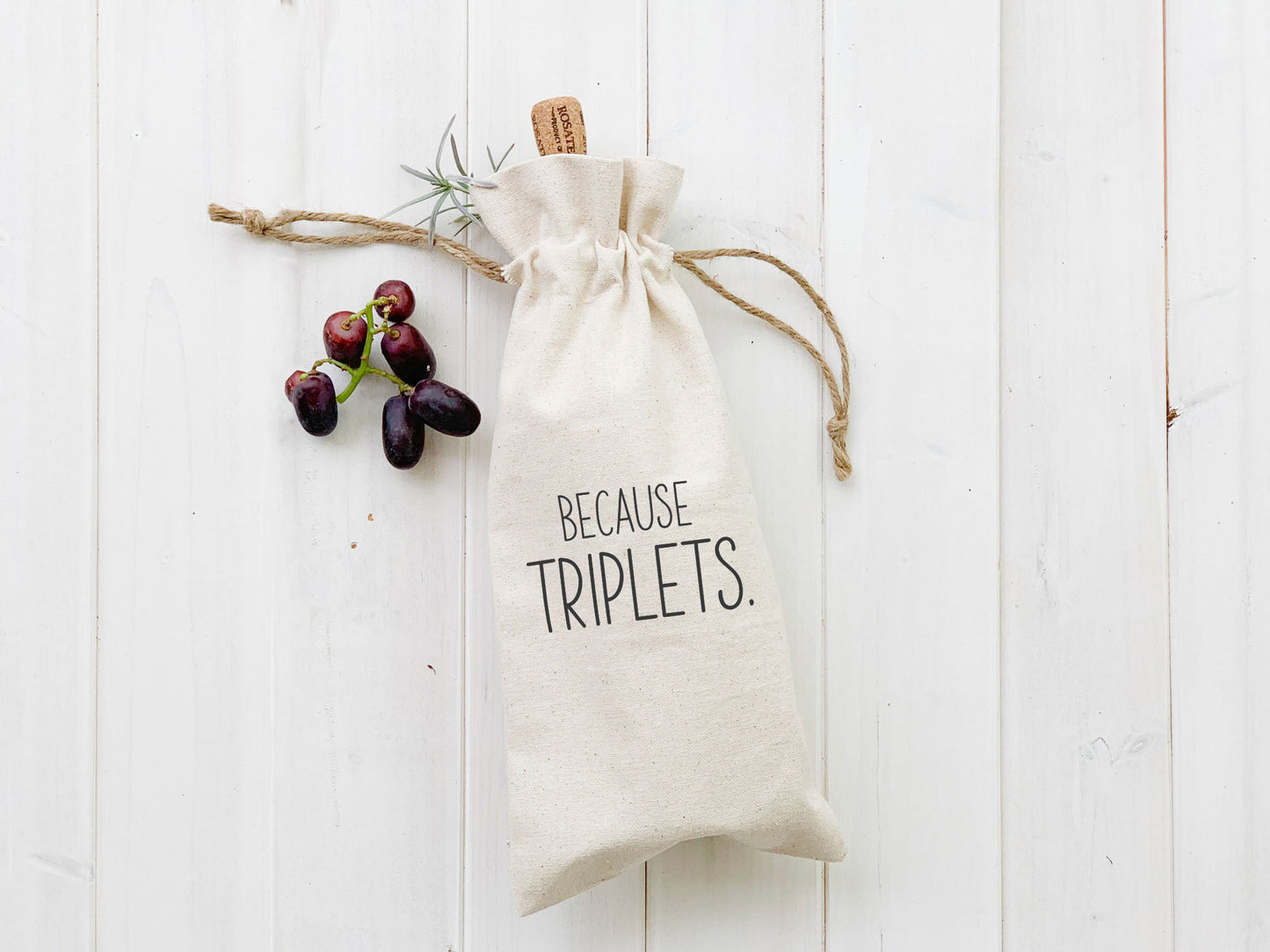 Because... - Personalized Canvas Wine Bag