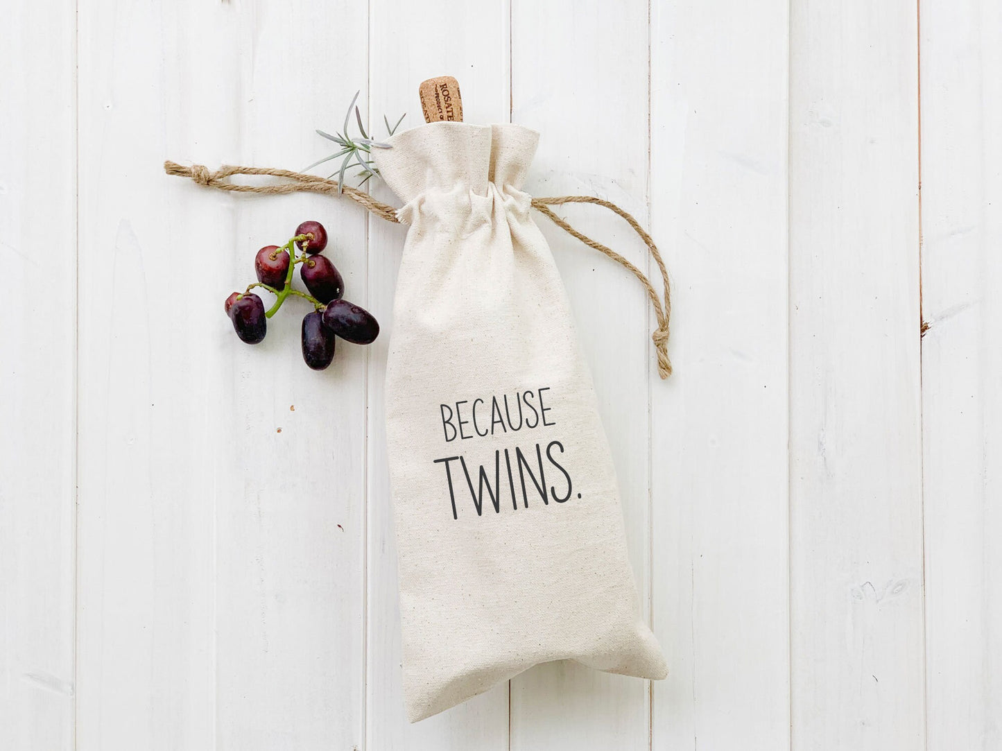 Because... - Personalized Canvas Wine Bag