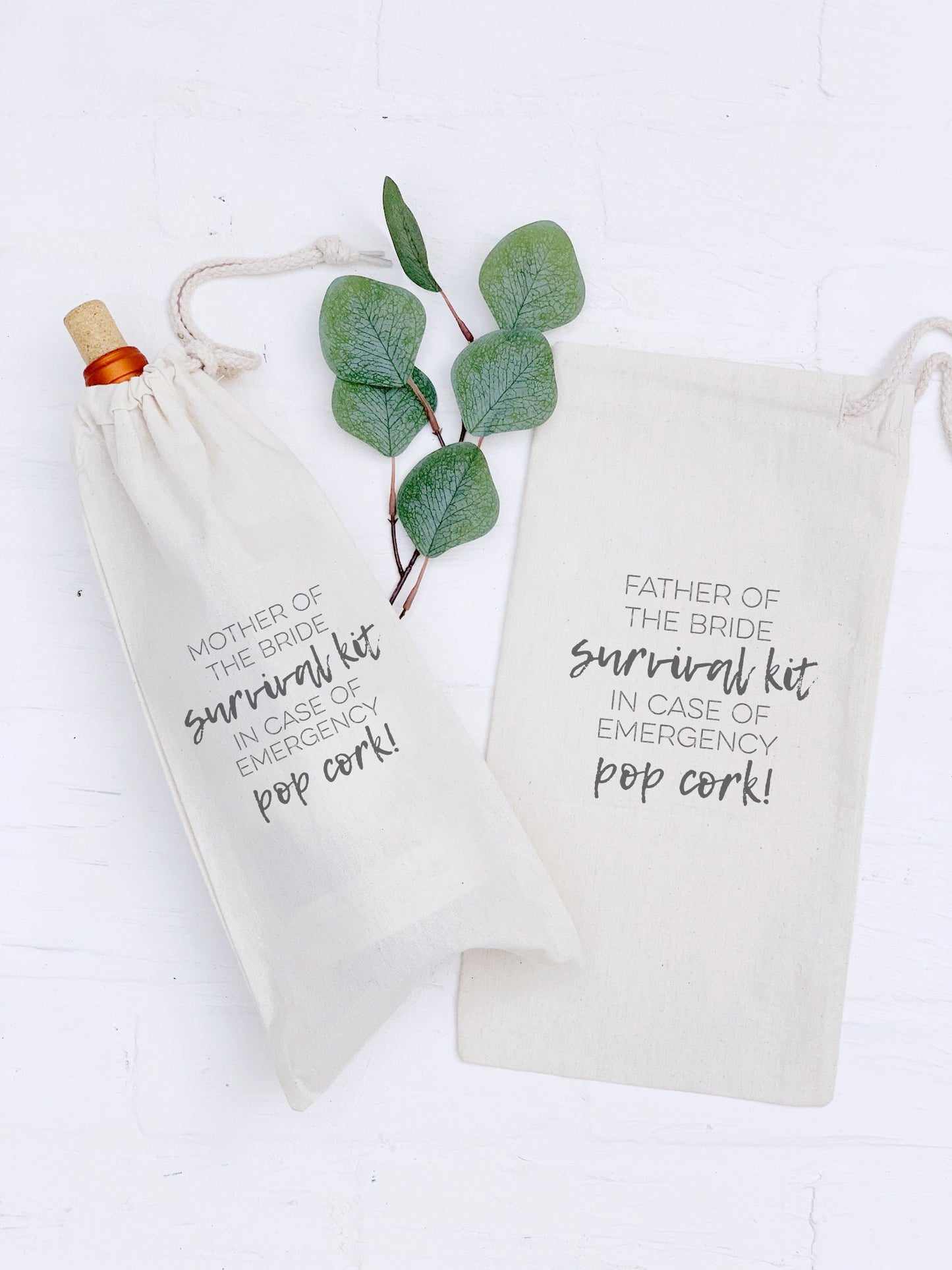 Survival Kit - Personalized Canvas Wine Bag