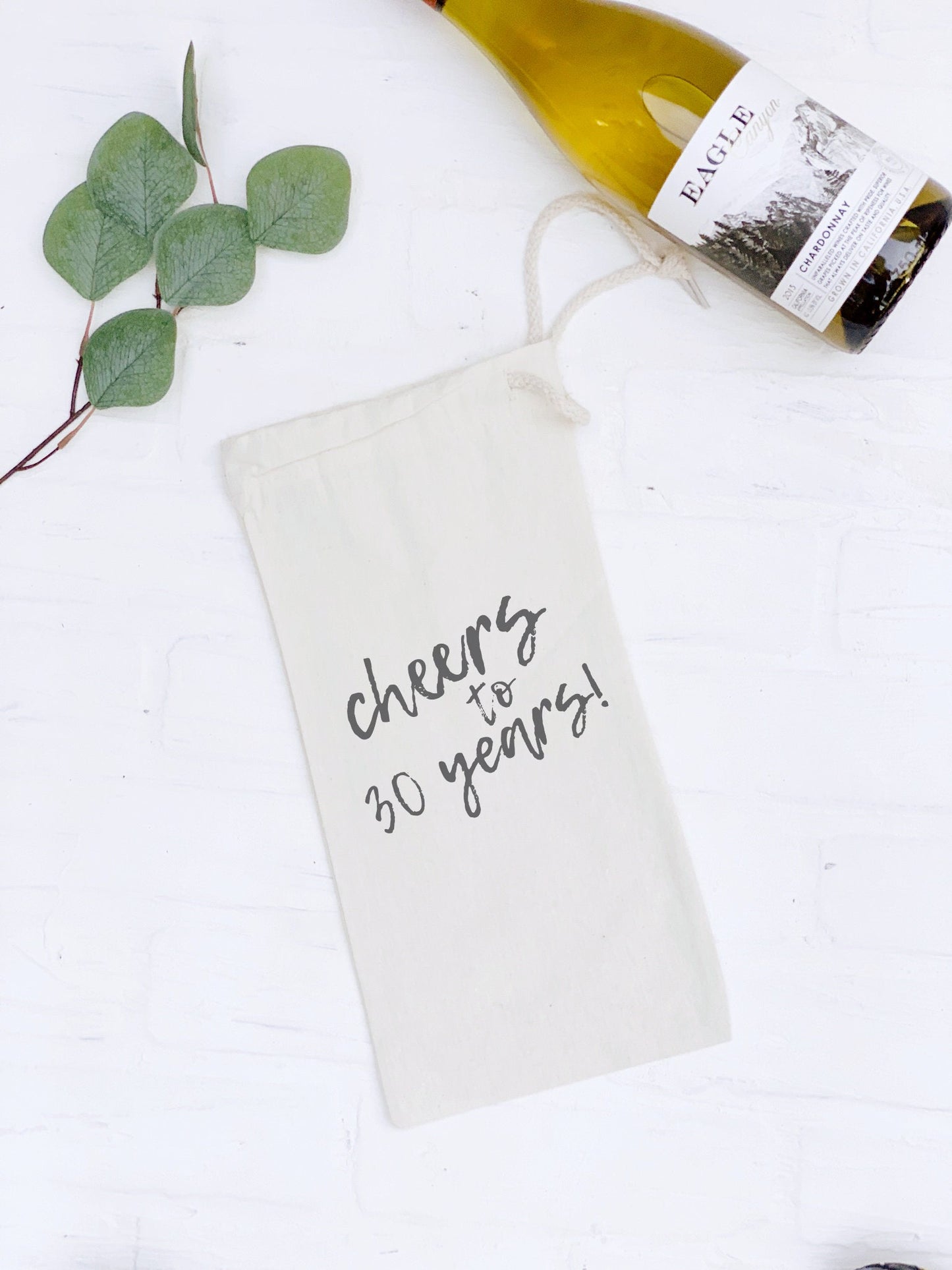 Cheers to Custom Years - Personalized Canvas Wine Bag