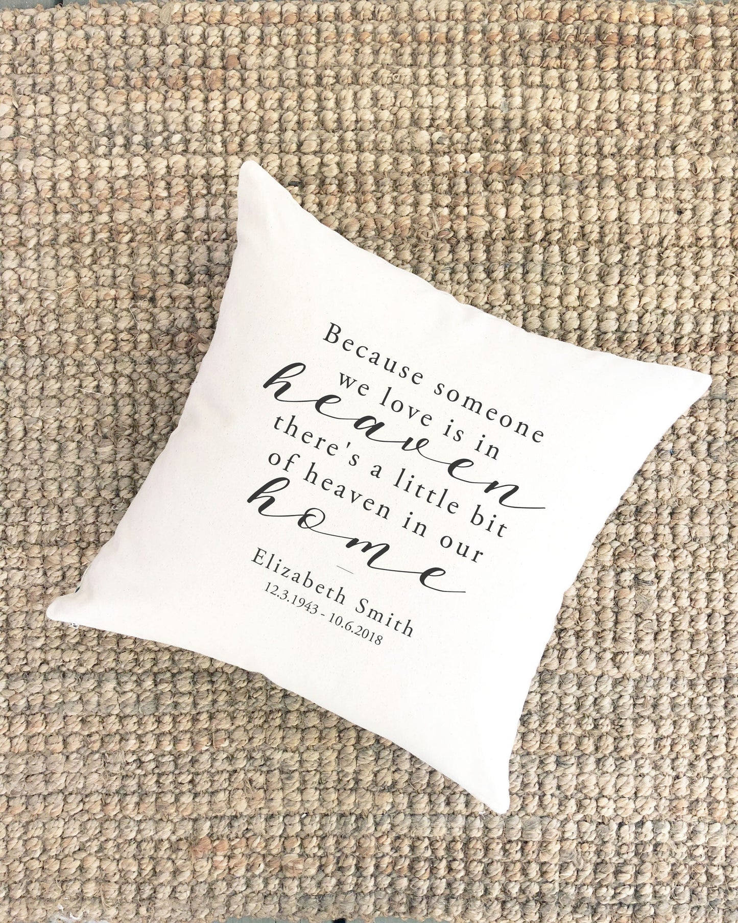 Because Someone We Love Is in Heaven - Personalized Square Canvas Pillow